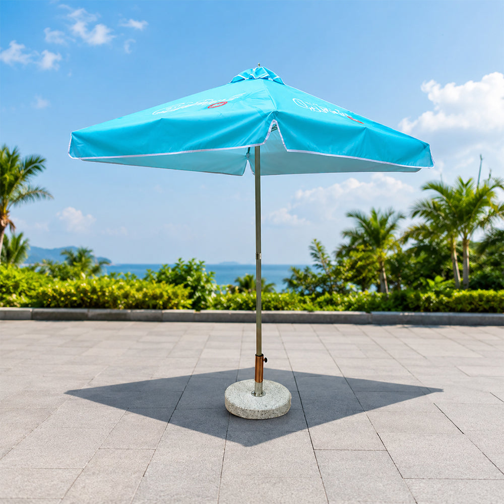 Quadratischer Sonnenschirm für die Terrasse mit Volants – 2m x 2m