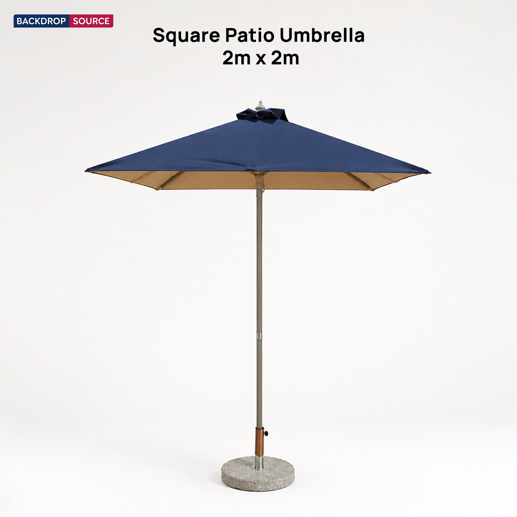 Quadratischer Sonnenschirm für die Terrasse – 2m x 2m