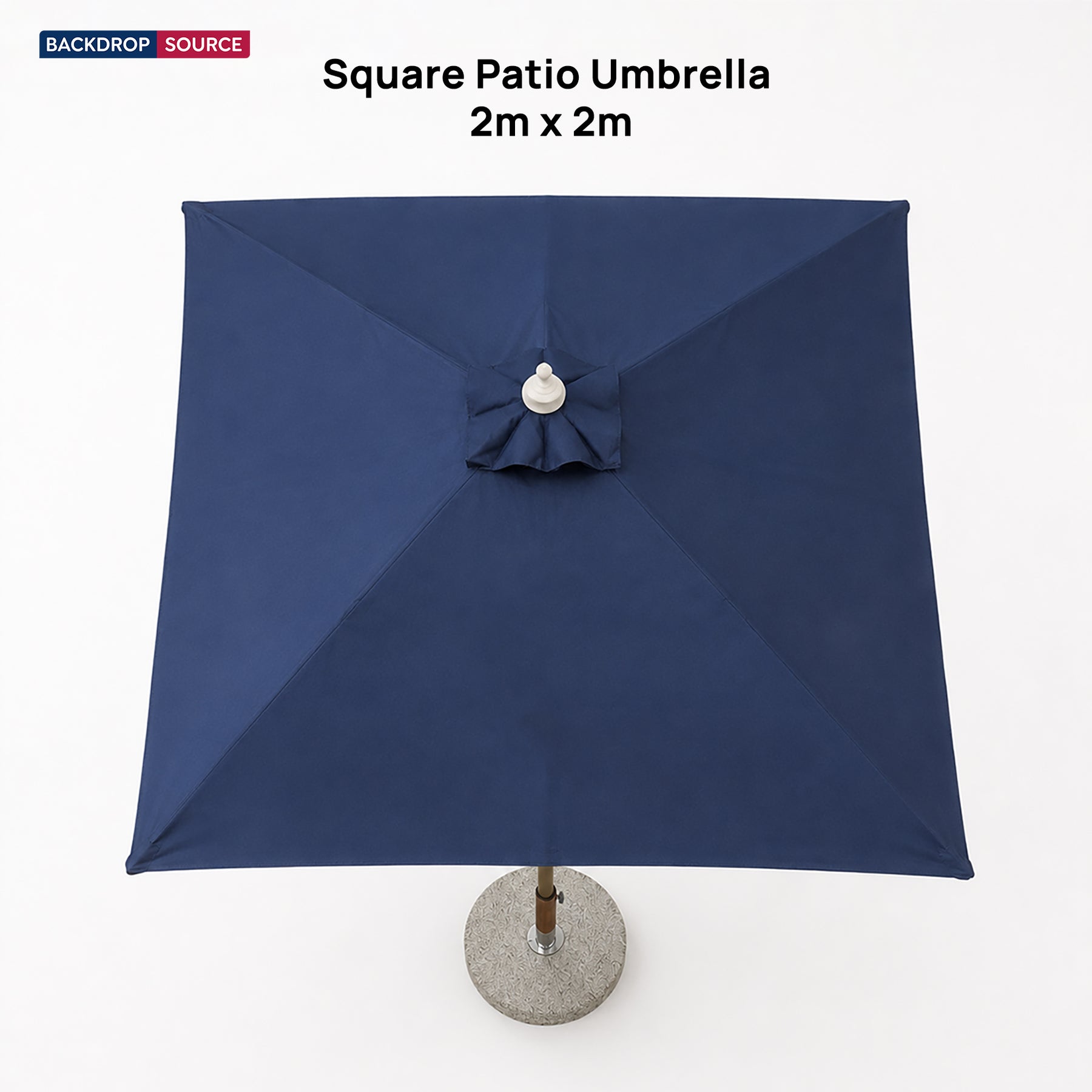 Quadratischer Sonnenschirm für die Terrasse – 2m x 2m