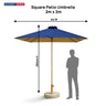 Quadratischer Sonnenschirm für die Terrasse – 2m x 2m