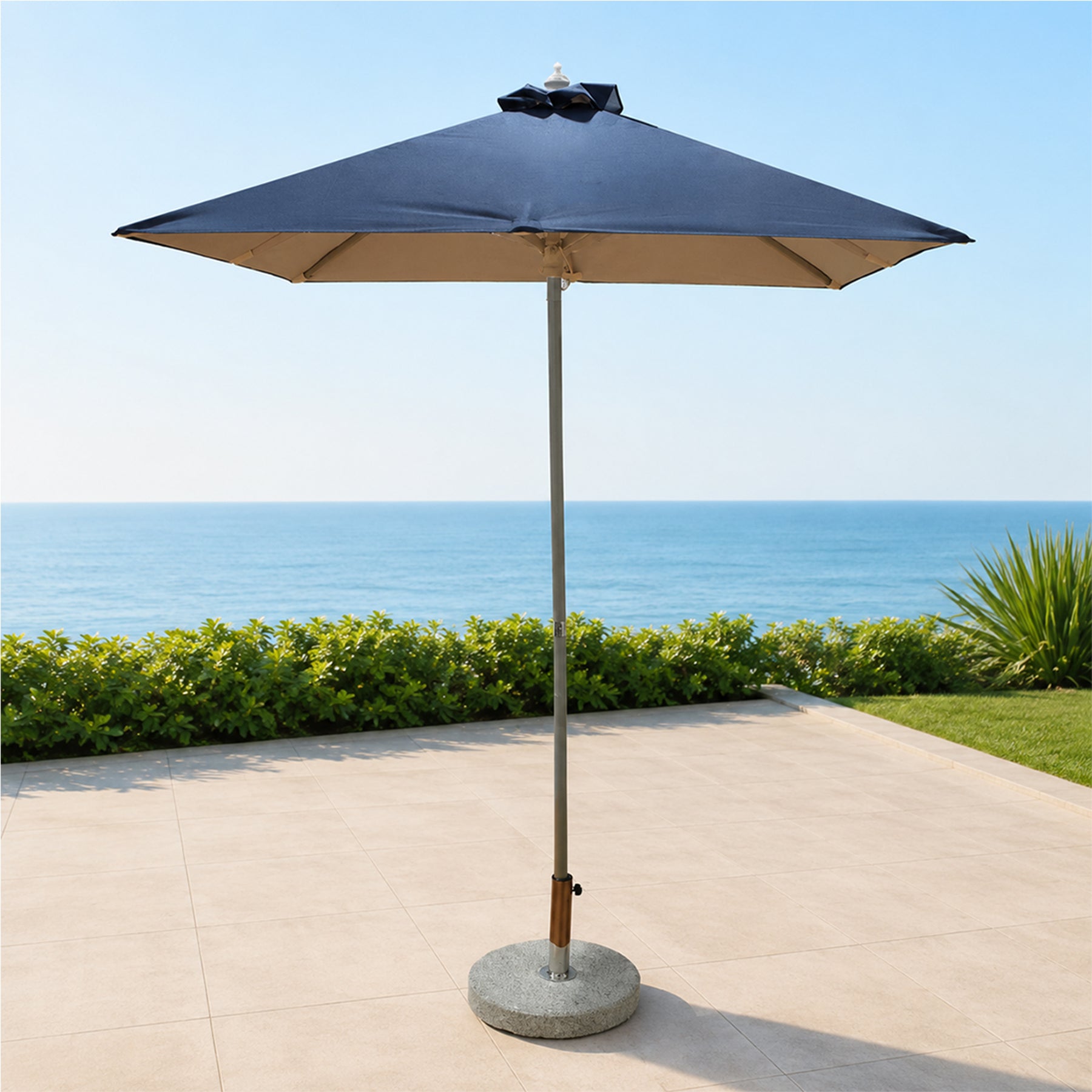 Quadratischer Sonnenschirm für die Terrasse – 2m x 2m