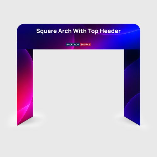 Quadratischer Spannstoff-Displaybogen mit Header