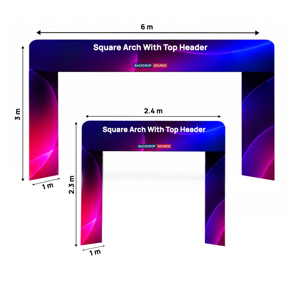 Quadratischer Spannstoff-Displaybogen mit Header