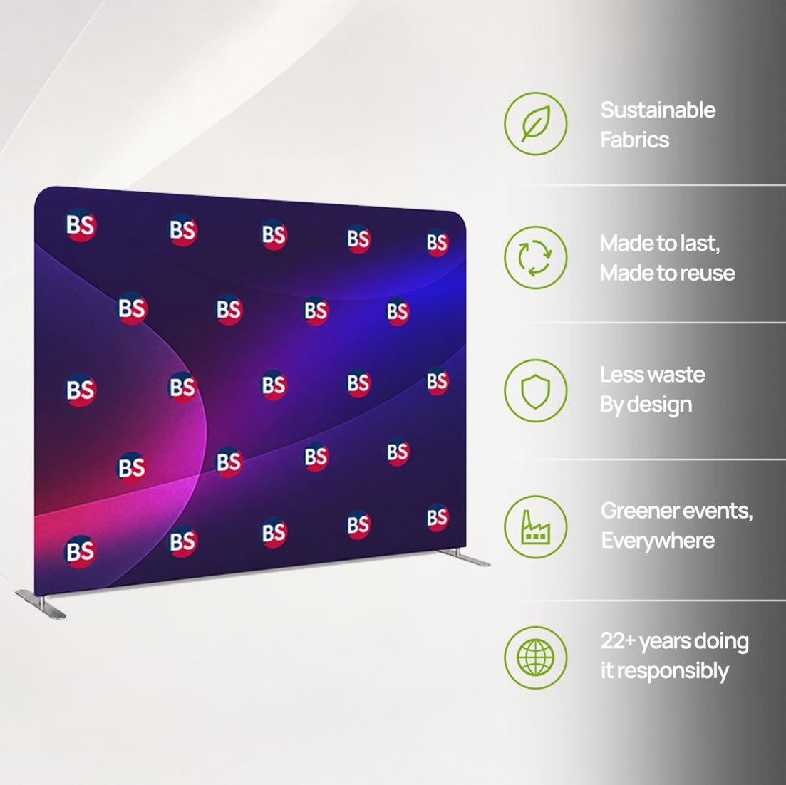 Spannstoff-Step-and-Repeat-Displaywand
