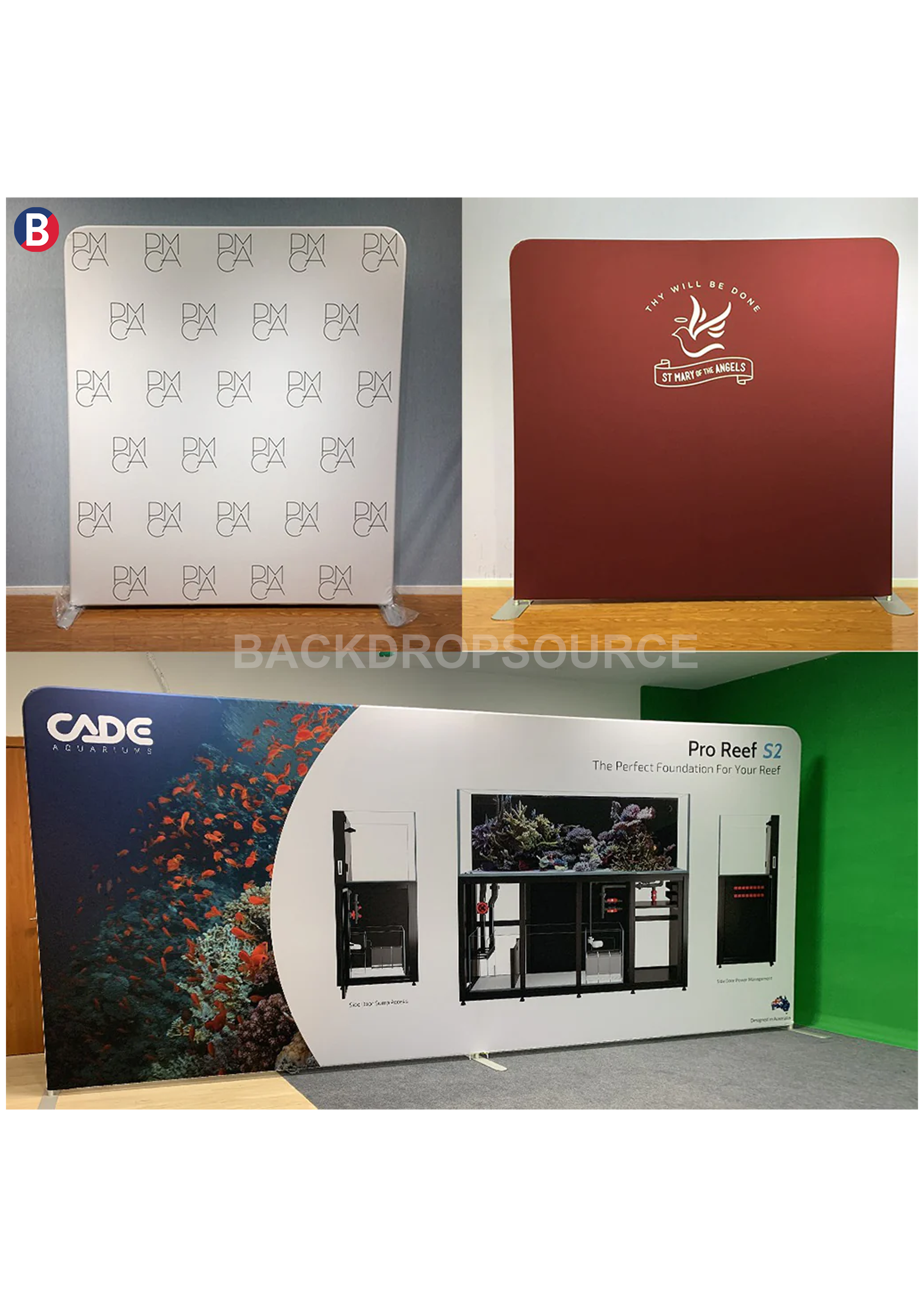 Medienwandhintergrund aus geradem Spannungsgewebe