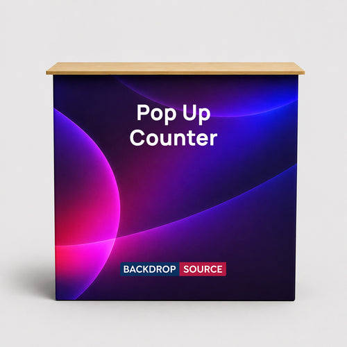 Pop-up-Stoffdisplay-Counter für Tische (für Podium- und Messestand-Ausstellungen)