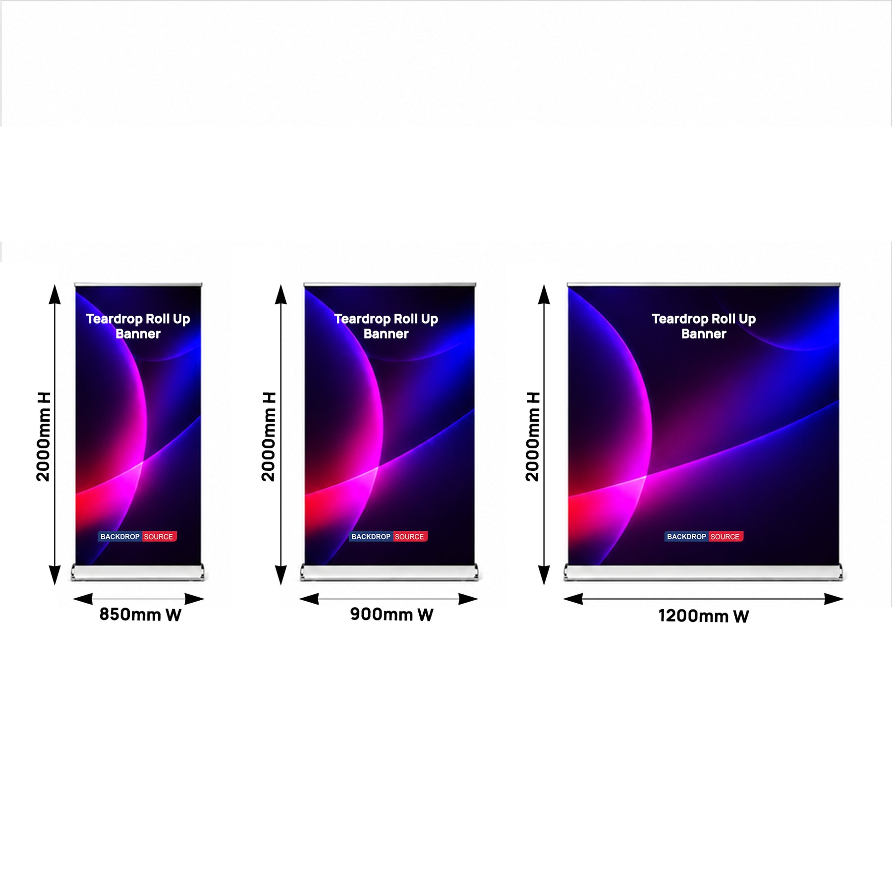 Tropfenförmiges Textil-Roll-up-Banner