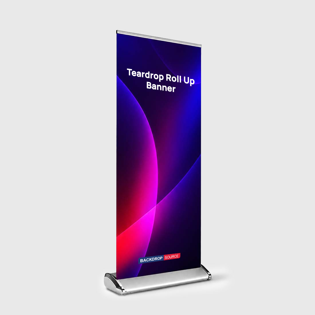 Tropfenförmiges Textil-Roll-up-Banner