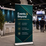Tropfenförmiges Textil-Roll-up-Banner