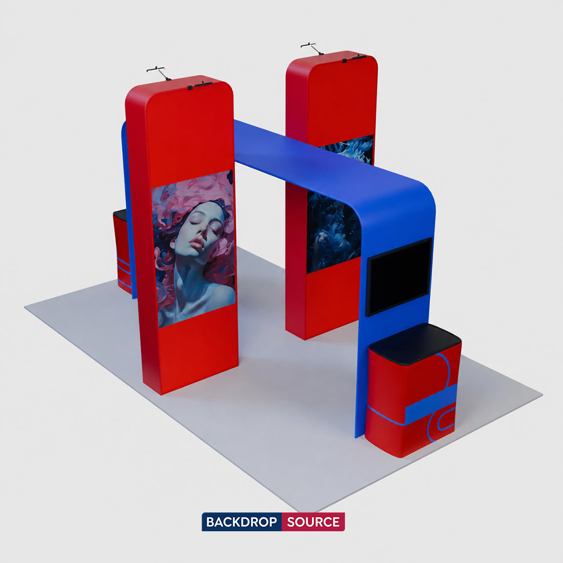 Die Eleganz von 3D-Boxen und einem quadratischen Bogen