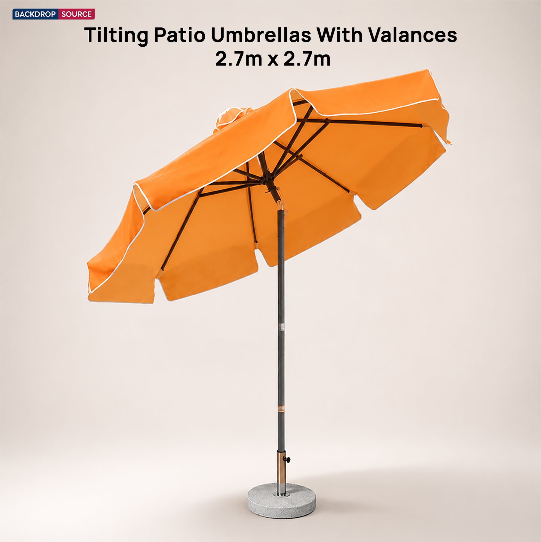 Tilting Patio Umbrellas With Valances – 2.7m x 2.7m