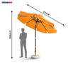 Neigbare Sonnenschirme für die Terrasse mit Volants – 2.7m x 2.7m