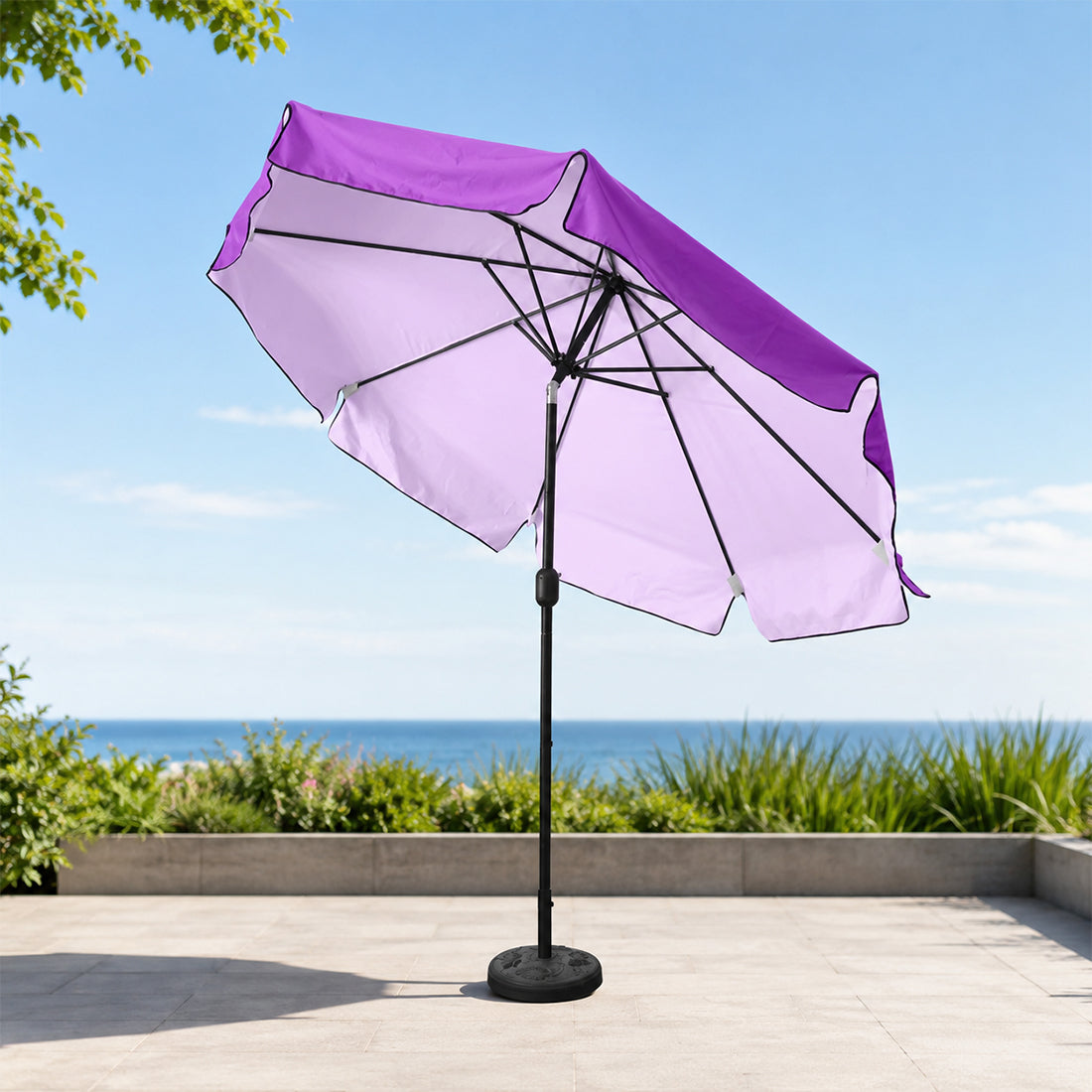 Neigbare Sonnenschirme für die Terrasse mit Volants (Eisenrahmen) – 2.7m x 2.7m