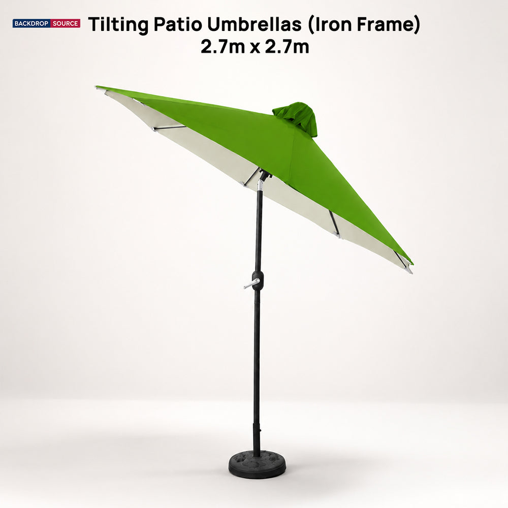 Tilting Patio Umbrellas (Iron Frame) – 2.7m x 2.7m