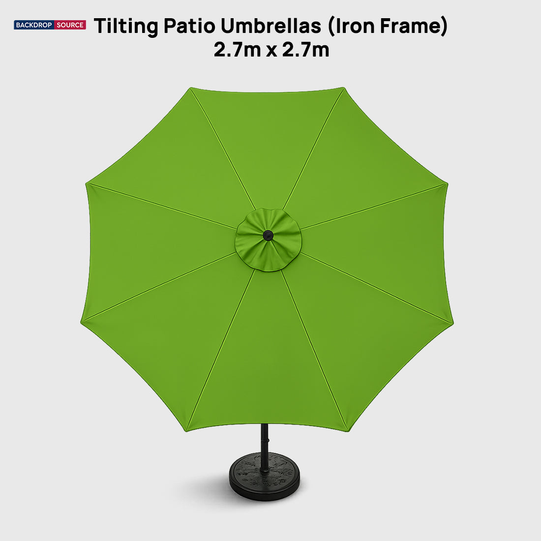Tilting Patio Umbrellas (Iron Frame) – 2.7m x 2.7m