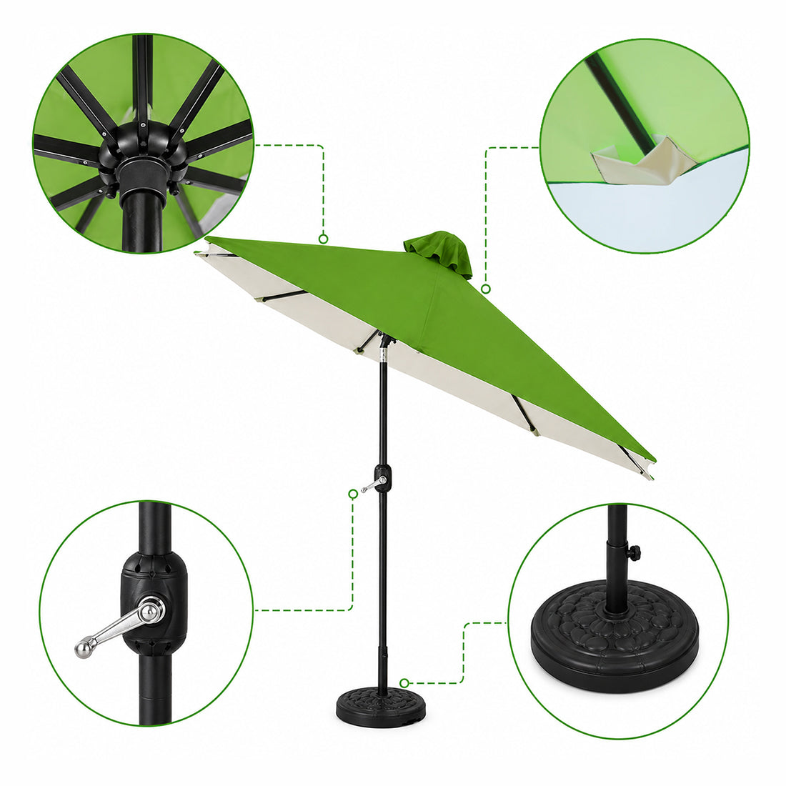 Tilting Patio Umbrellas (Iron Frame) – 2.7m x 2.7m