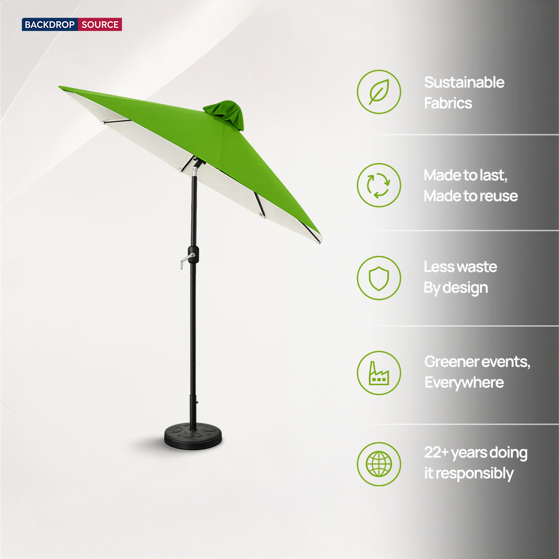 Tilting Patio Umbrellas (Iron Frame) – 2.7m x 2.7m