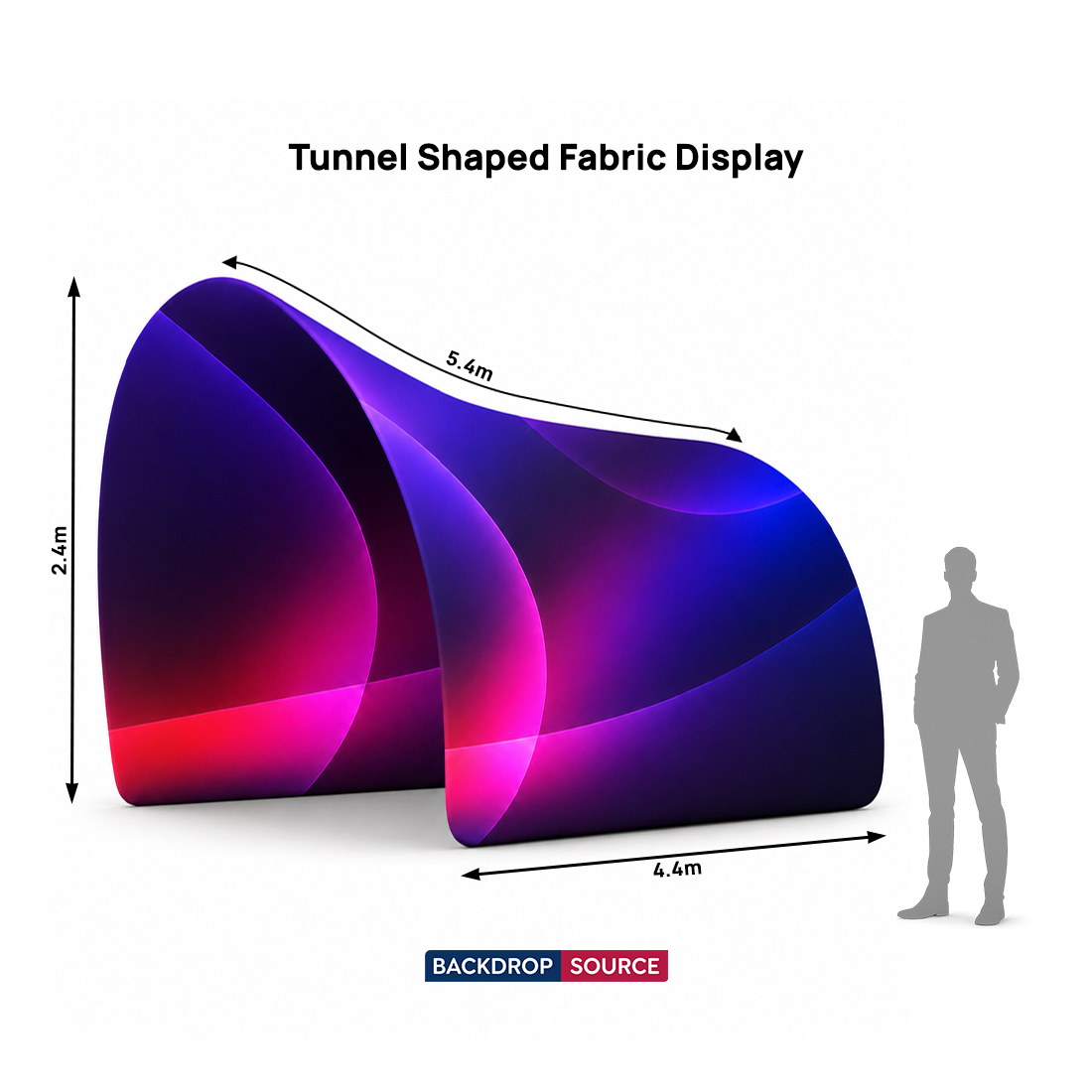 Spannstoffdisplay in Tunnelform