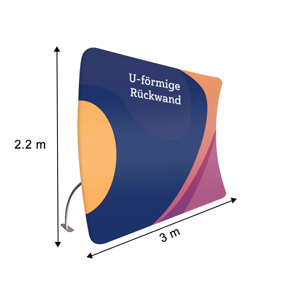 U-förmige Spannung Stoff Medienwand Größe