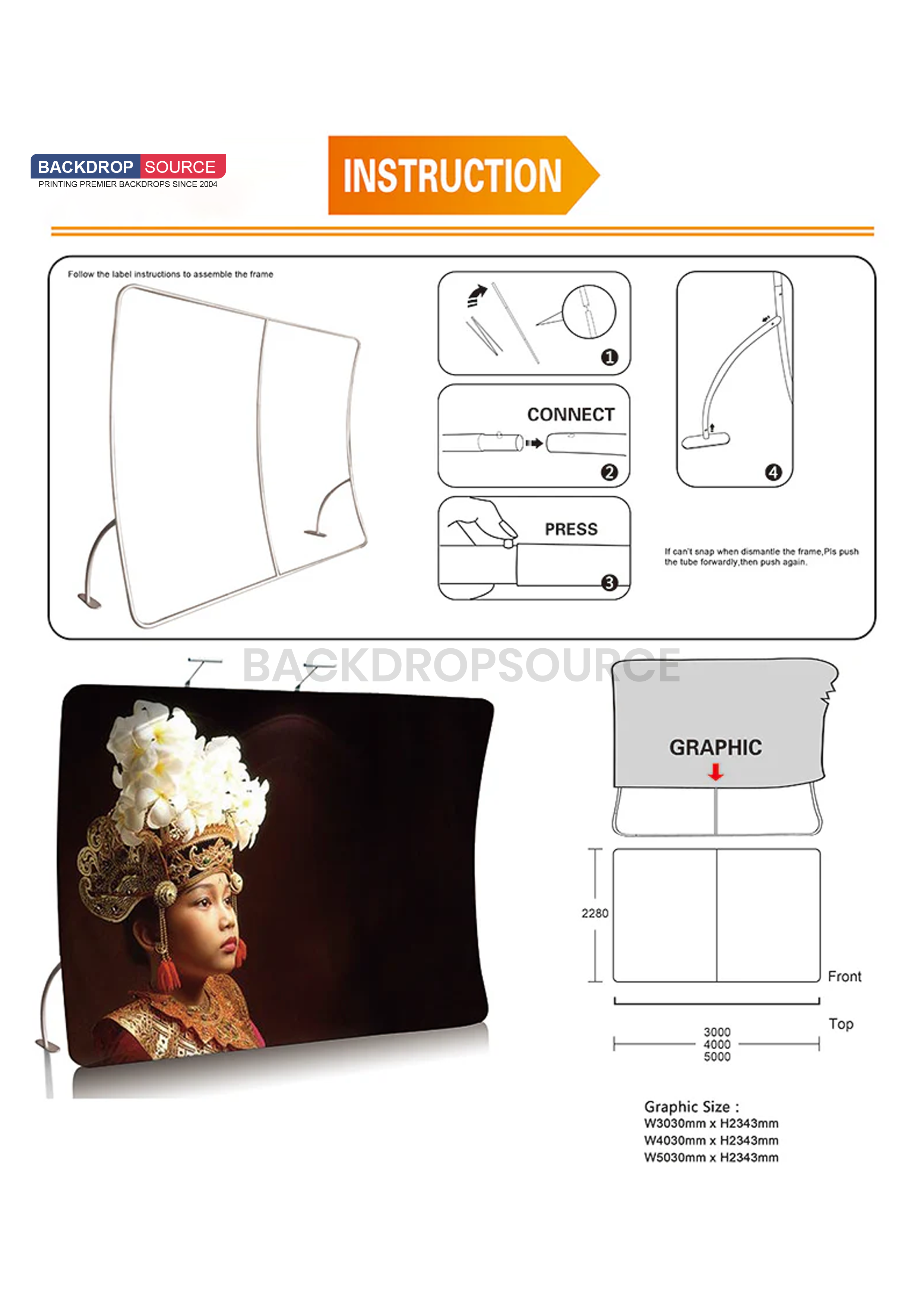 Modular U-Shape Fabric Display Stand