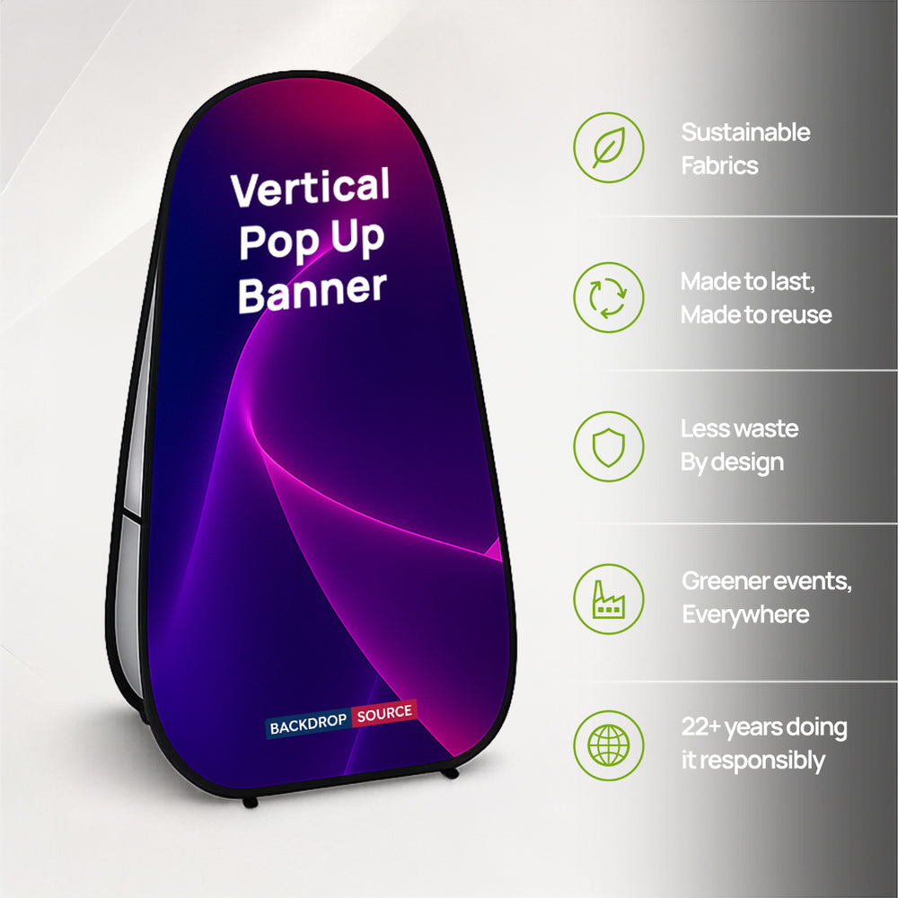 Vertikale Pop-up-Stoffbanner (beidseitig bedruckt)