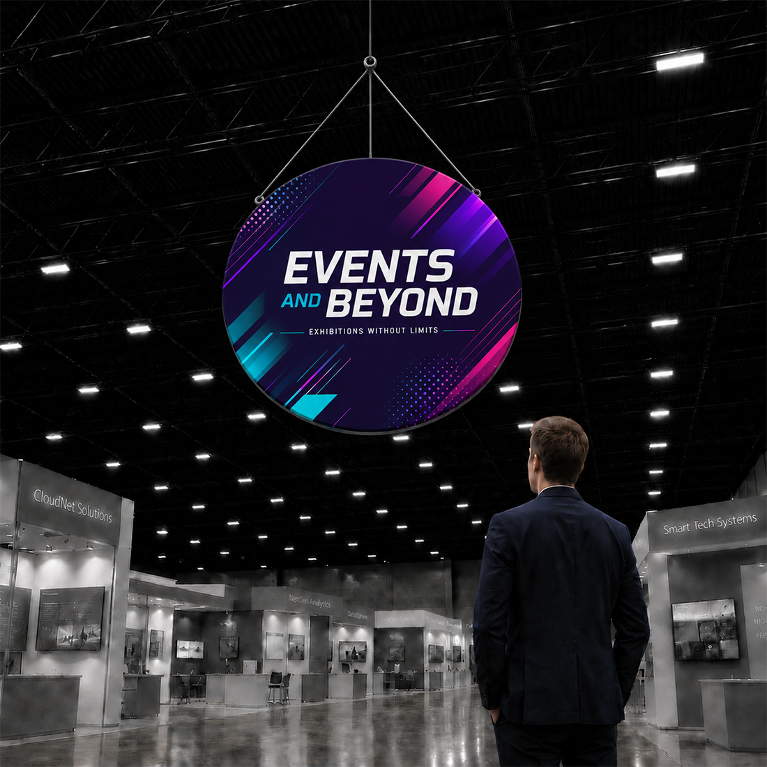 Vertikales hängendes Scheibenbanner