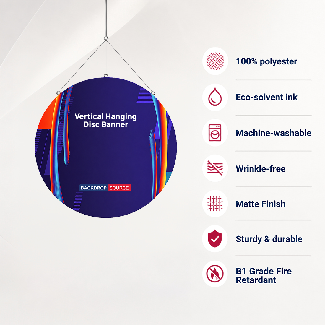 Vertikales hängendes Scheibenbanner