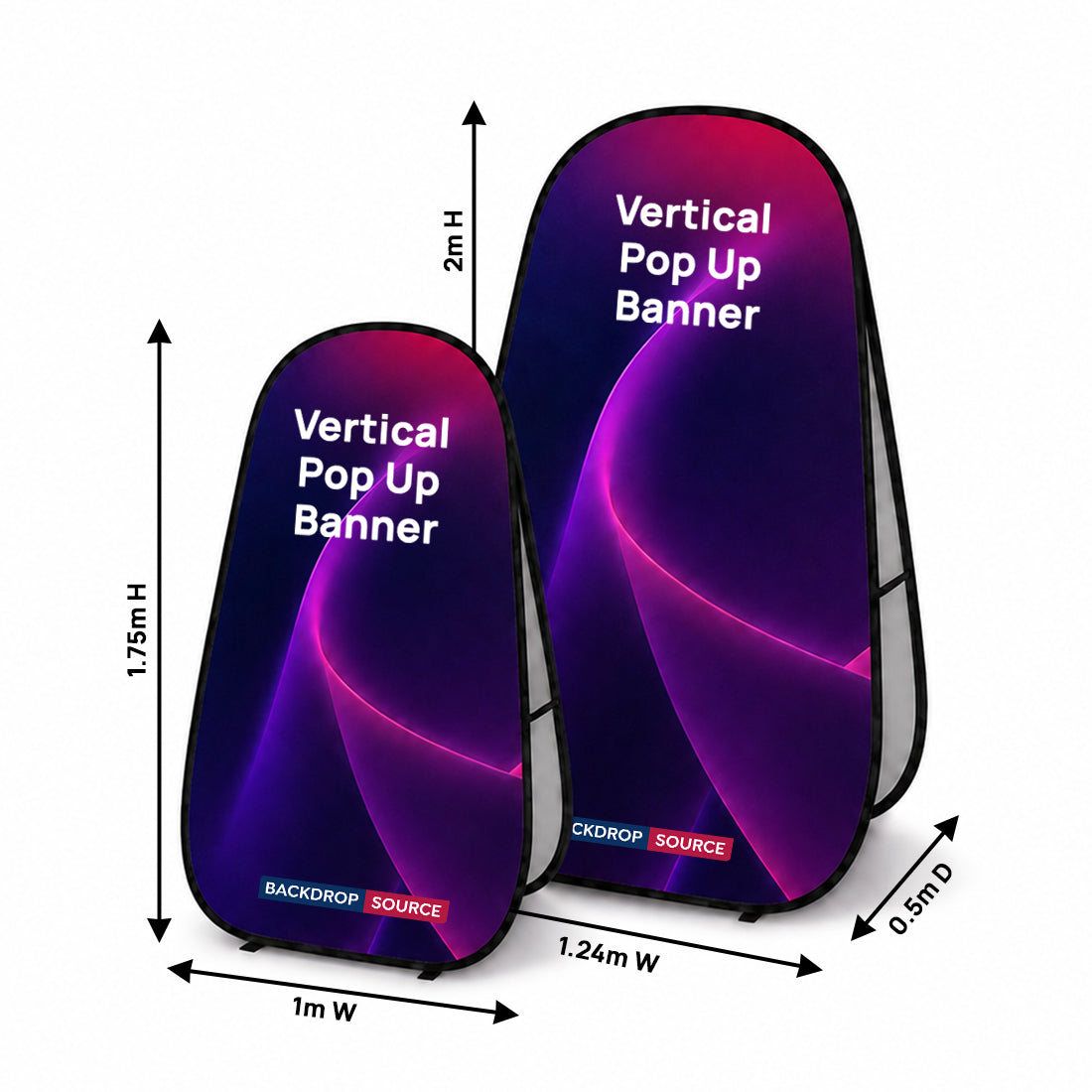 Vertical Pop Up Banners ( Double Side Printed)