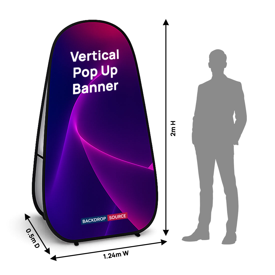 Vertikale Pop-up-Stoffbanner (beidseitig bedruckt)