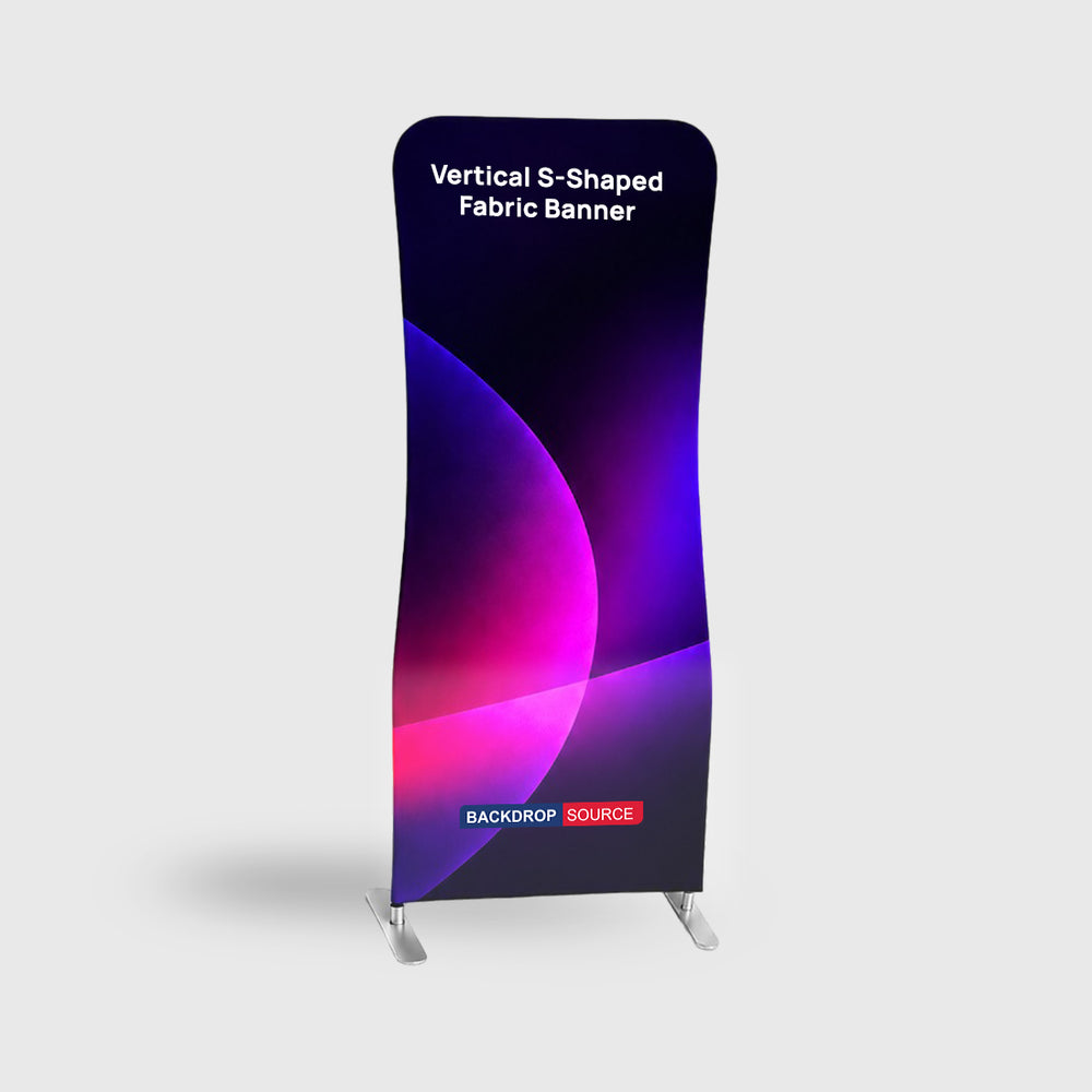 Vertikales S-förmiges Stoffbanner-Display