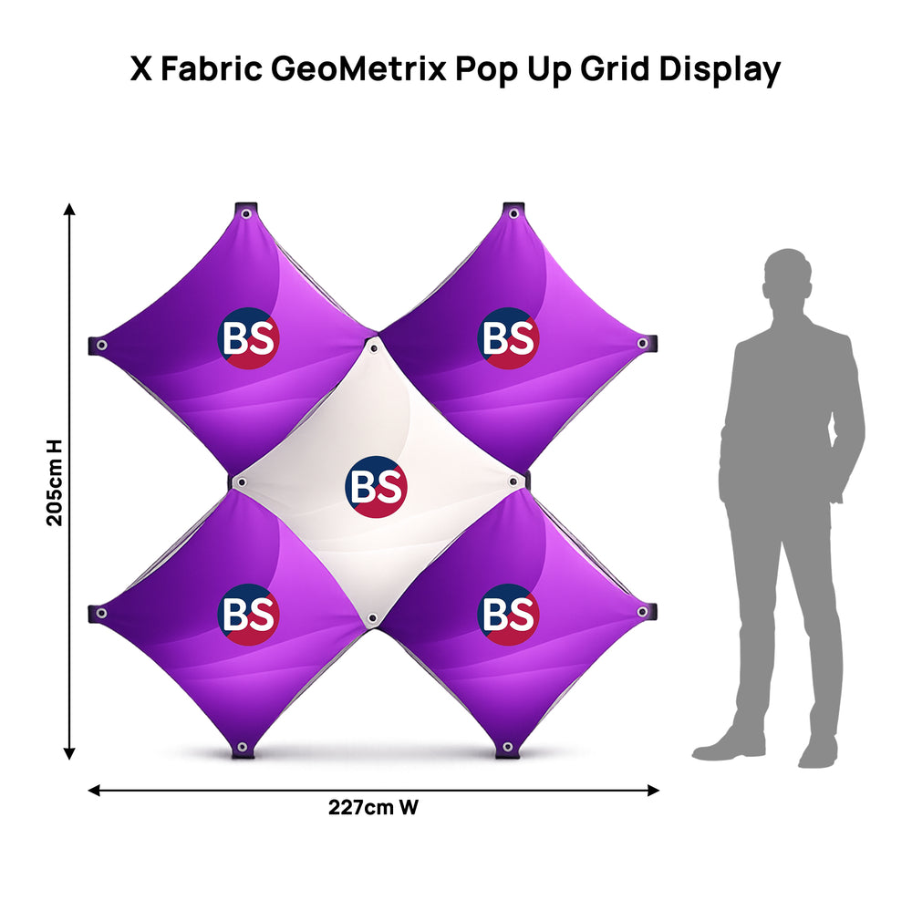 X Fabric GeoMetrix Pop Up Grid Display