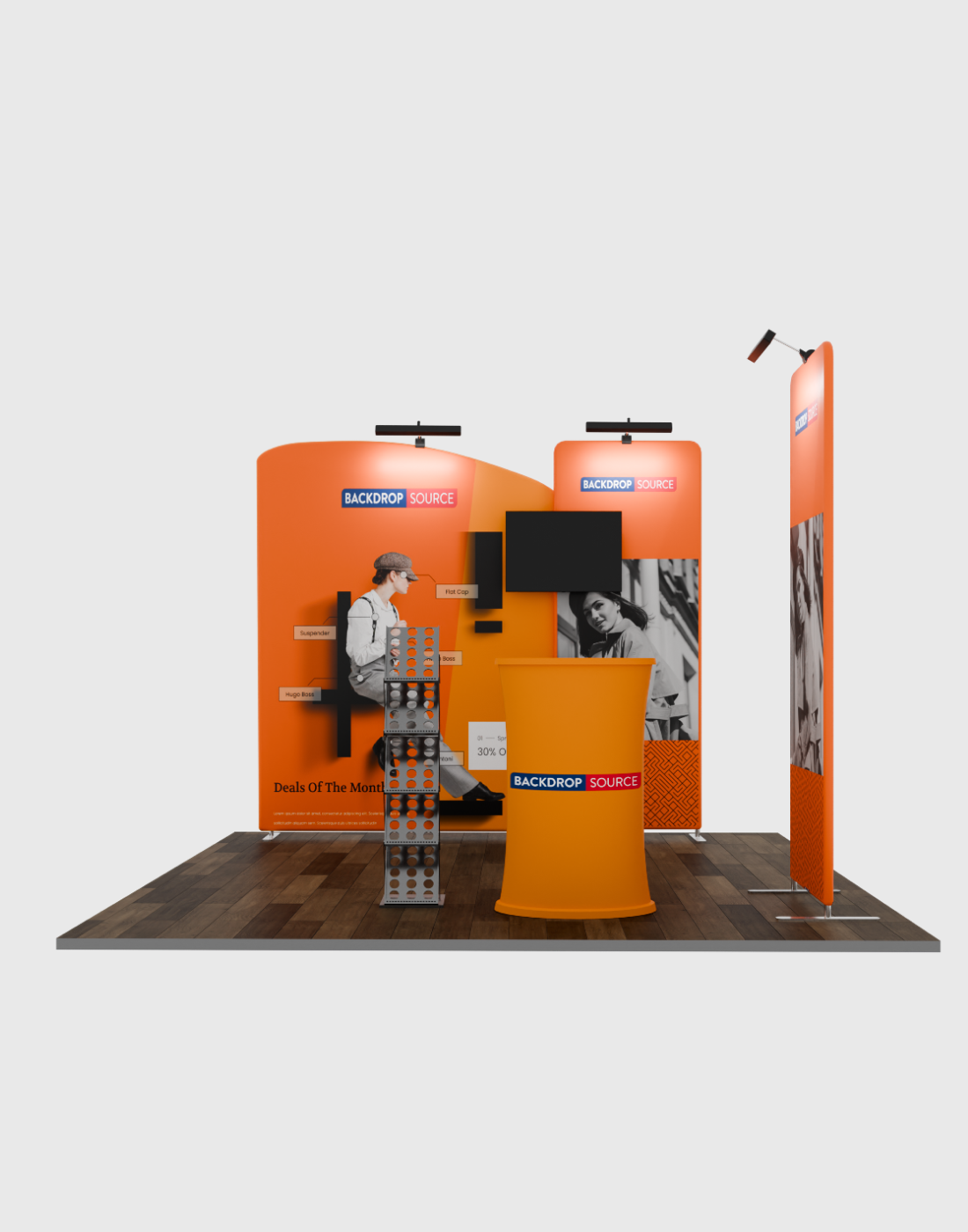 Hochwertiges TV-Display-Ausstellungsset für 3m breite Messestände
