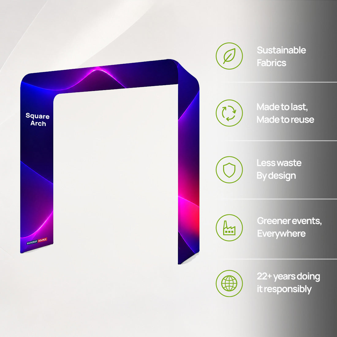 Quadratischer Spannstoff-Displaybogen mit Header