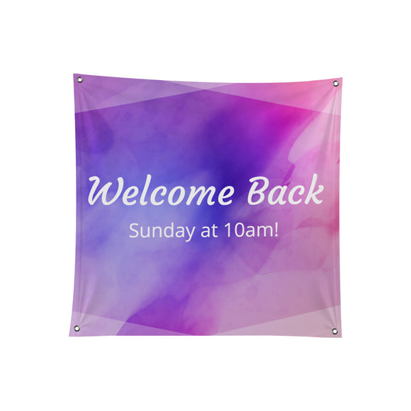 Church Welcome Back Sunday at 10 AM Polyester Banner