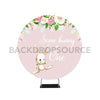 Cute Bunny Themed Circle Round Photo Booth Backdrop