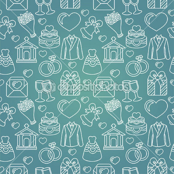 Wedding Celebration Theme Indelible Print Fabric Backdrop