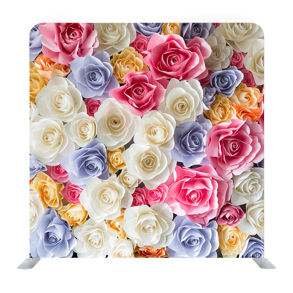 Backdrop Of Colorful Paper Roses Background Media Wall