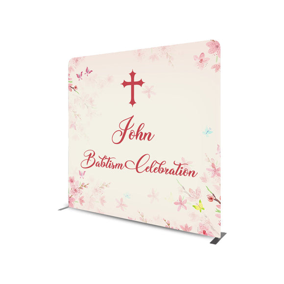 Baptism Celebration Straight Tension Fabric Media Wall Backdrop