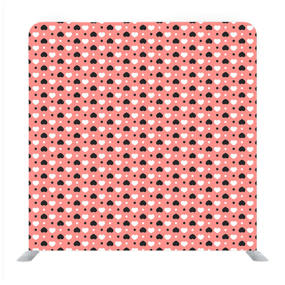 Black And White Little Hearts With Red Background Media Wall