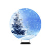 Frozen Tree Blue Glittering Sky Backdrop Circle Hintergrundständer