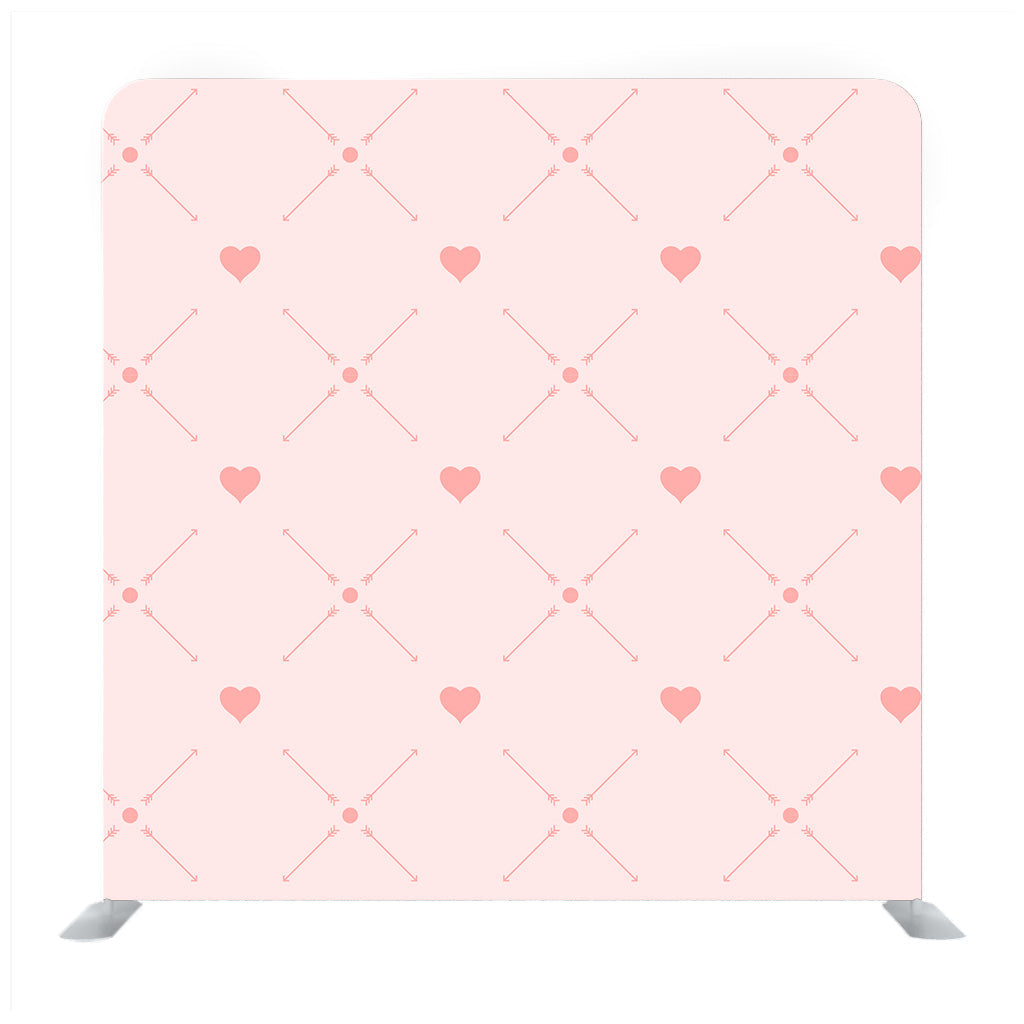 Pattern of Pink Hearts and Arrows on Paper with Watercolor Texture Media wall
