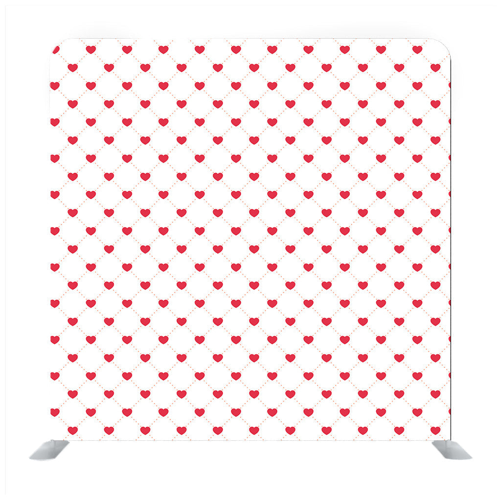 Red Heart Pattern With White Background Media wall