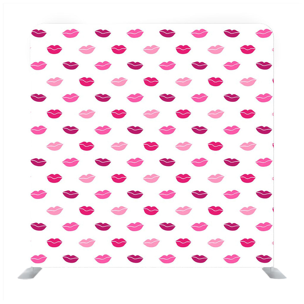 Red pink lips pattern in cartoon media wall