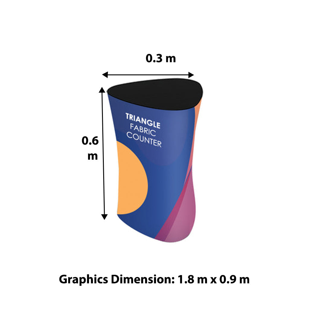 Triangle Fabric Display Counter (für Podiums- und Standausstellungen)