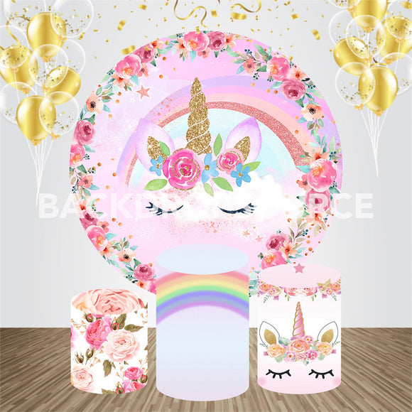 Unicorn Event Party Round Backdrop Kit