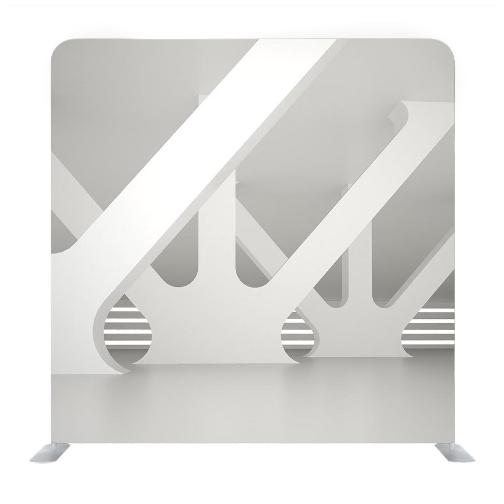 White Diagonal Elements Media Wall