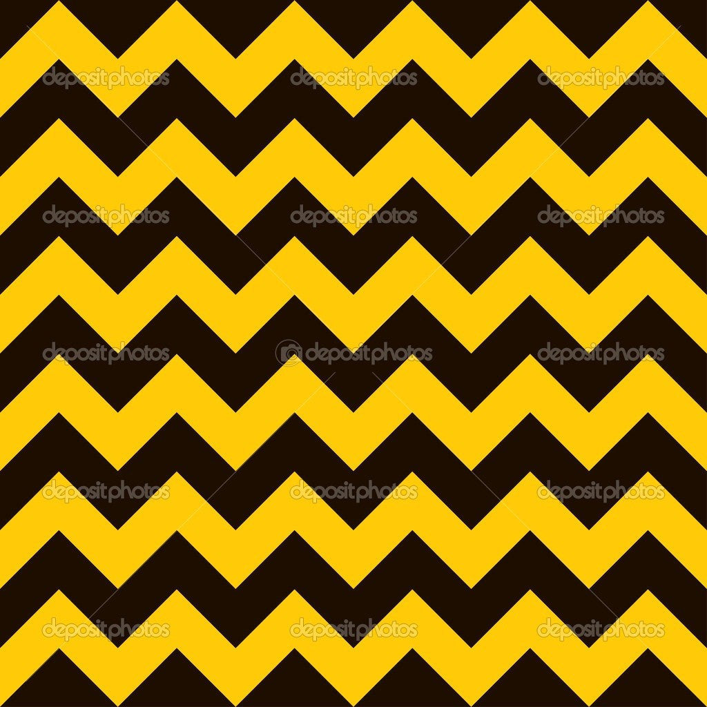 Yellow and Black Warning Chevron Indelible Print Fabric Backdrop