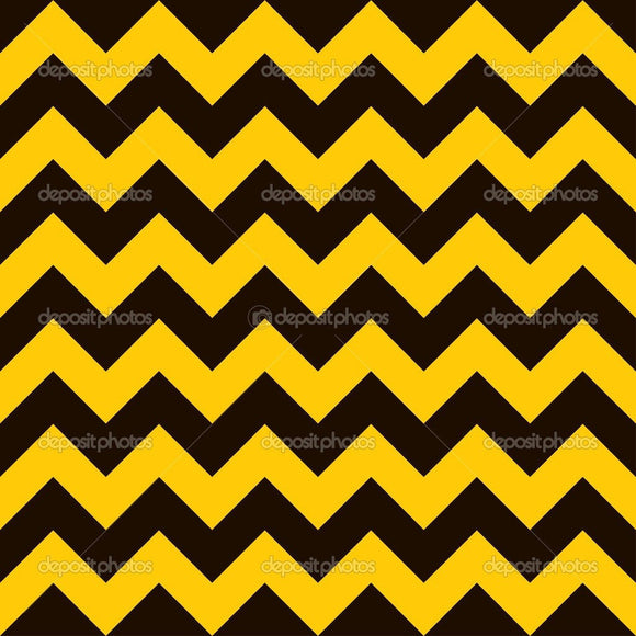 Yellow and Black Warning Chevron Indelible Print Fabric Backdrop