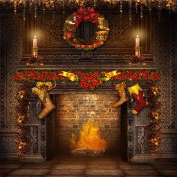 Ancient Chimney Photography Christmas Print Photography Backdrop