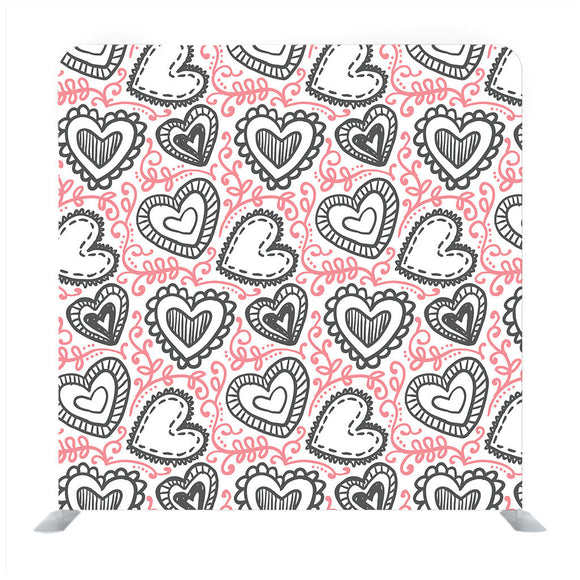 Black Hearts Pattern Background Valentine Day Design For Greeting Card Background Media Wall
